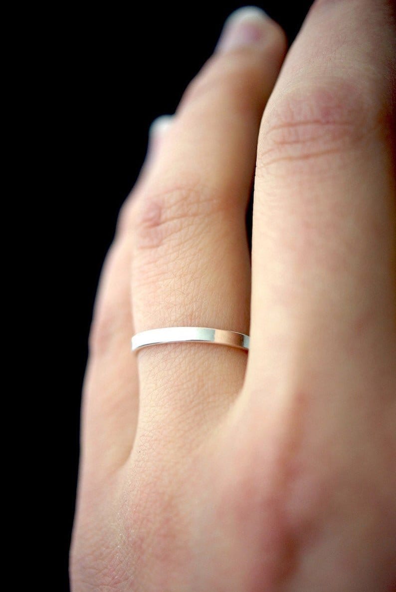 Band Stacking Ring Dainty Ring 5 / Sterling Silver