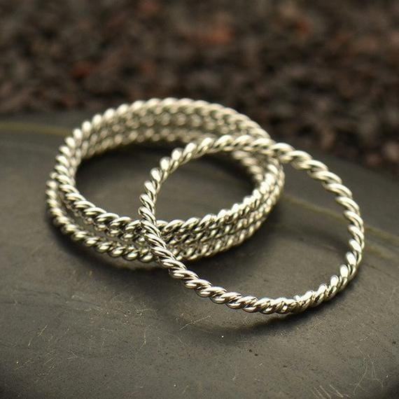 Twisted Sterling Silver Band Dainty Ring 5