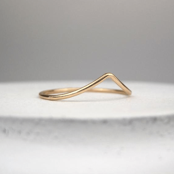 Chevron Stacking Ring Dainty Ring