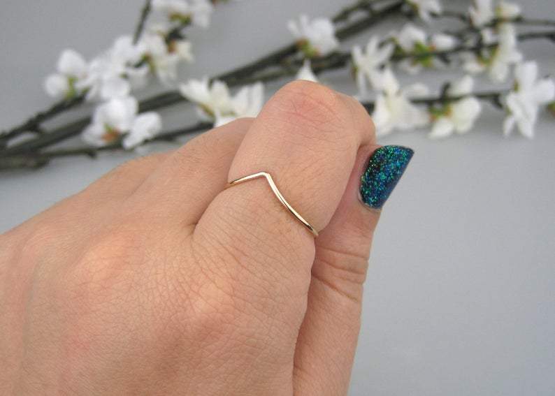 Chevron Stacking Ring Dainty Ring