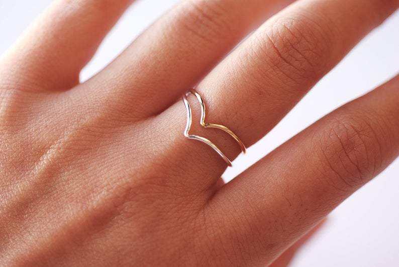 Chevron Stacking Ring Dainty Ring