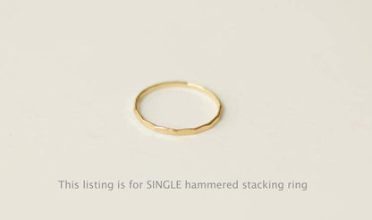Hammered Band Stacking Ring Dainty Ring