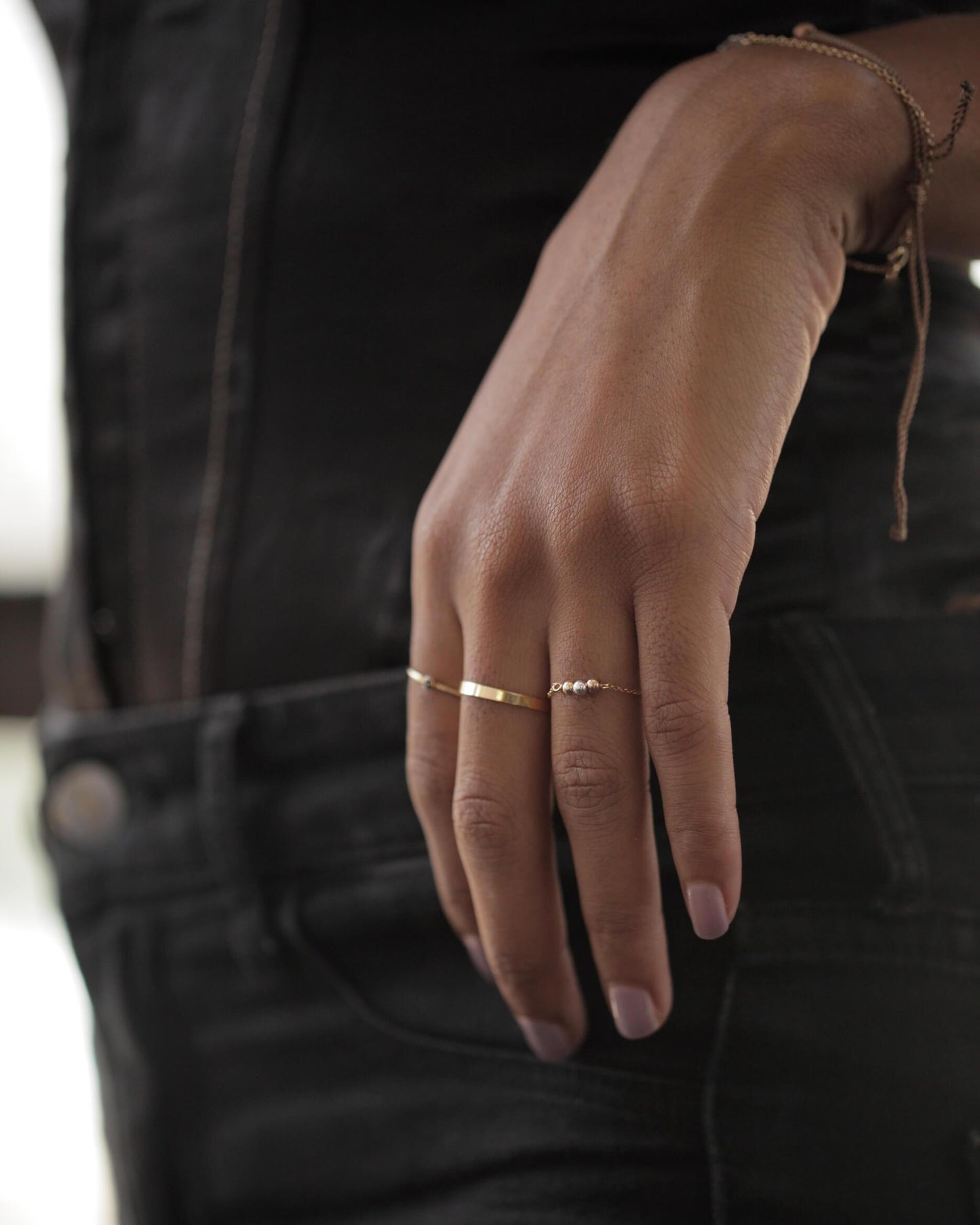 Just Breathe Chain Ring Dainty Ring MaeMae Jewelry | Just Breathe Ring | Chain Rings | Tri-tone