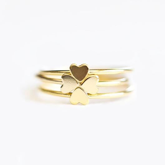 Tiny Heart Bow Stacking Ring Dainty Ring