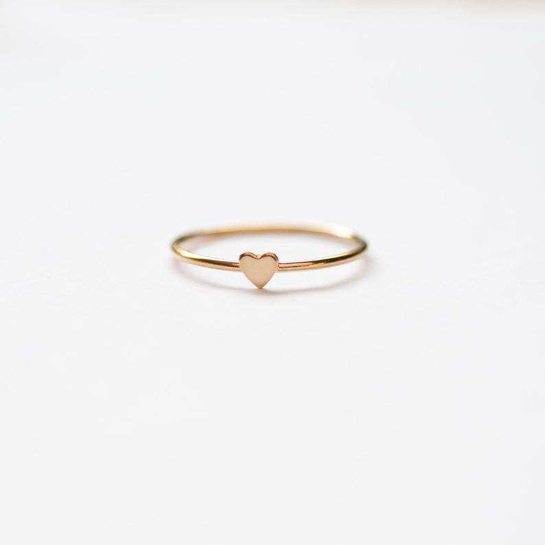 Tiny Heart Stacking Ring Dainty Ring