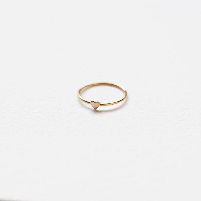 Tiny Heart Stacking Ring Dainty Ring