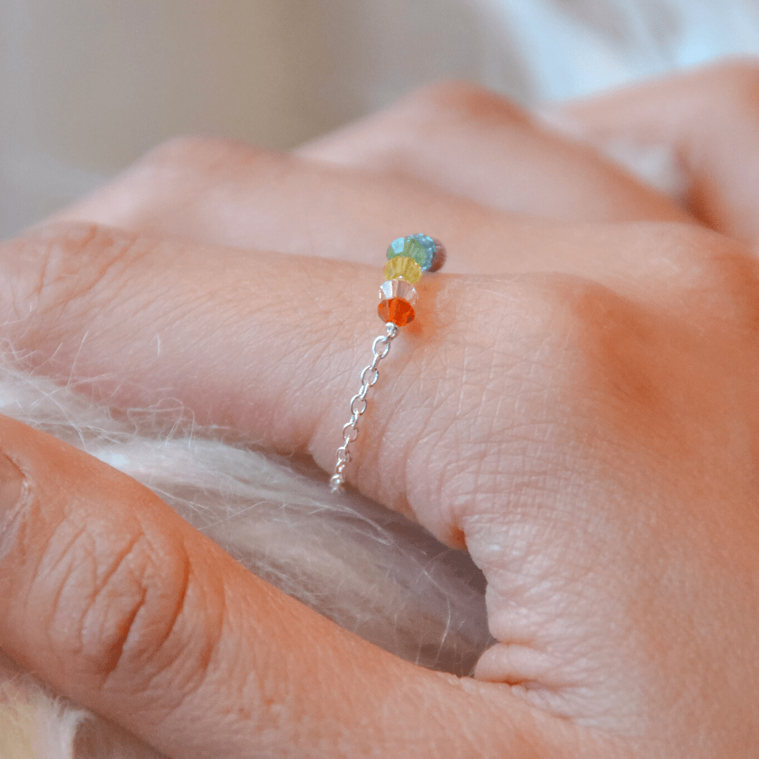 Chakra Chain Ring Dainty Rings 4 / Gold Filled