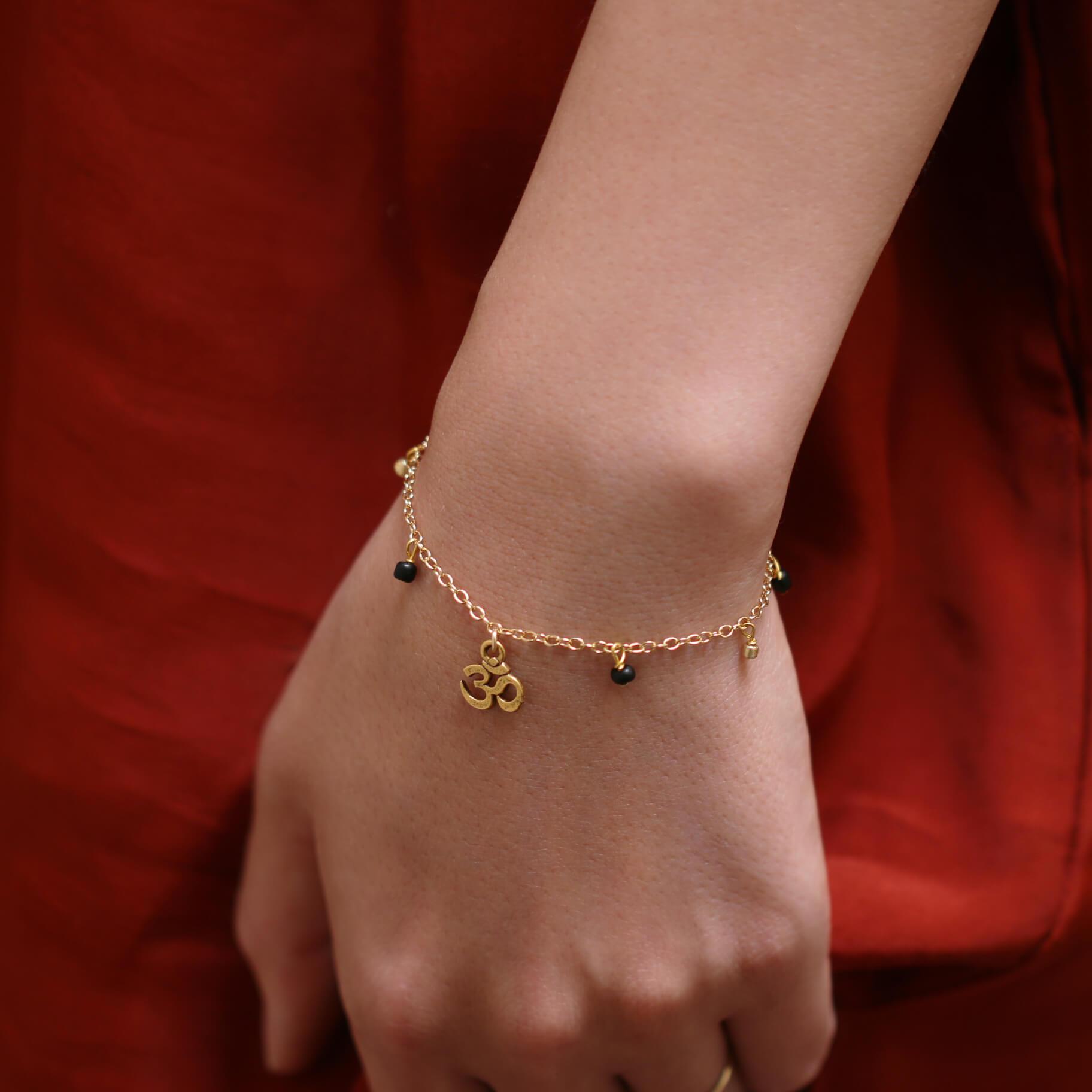 Little Om Bracelet Dainty Sale Item MaeMae Jewelry | "Om" Symbol Bracelet | Dainty Gold or Silver