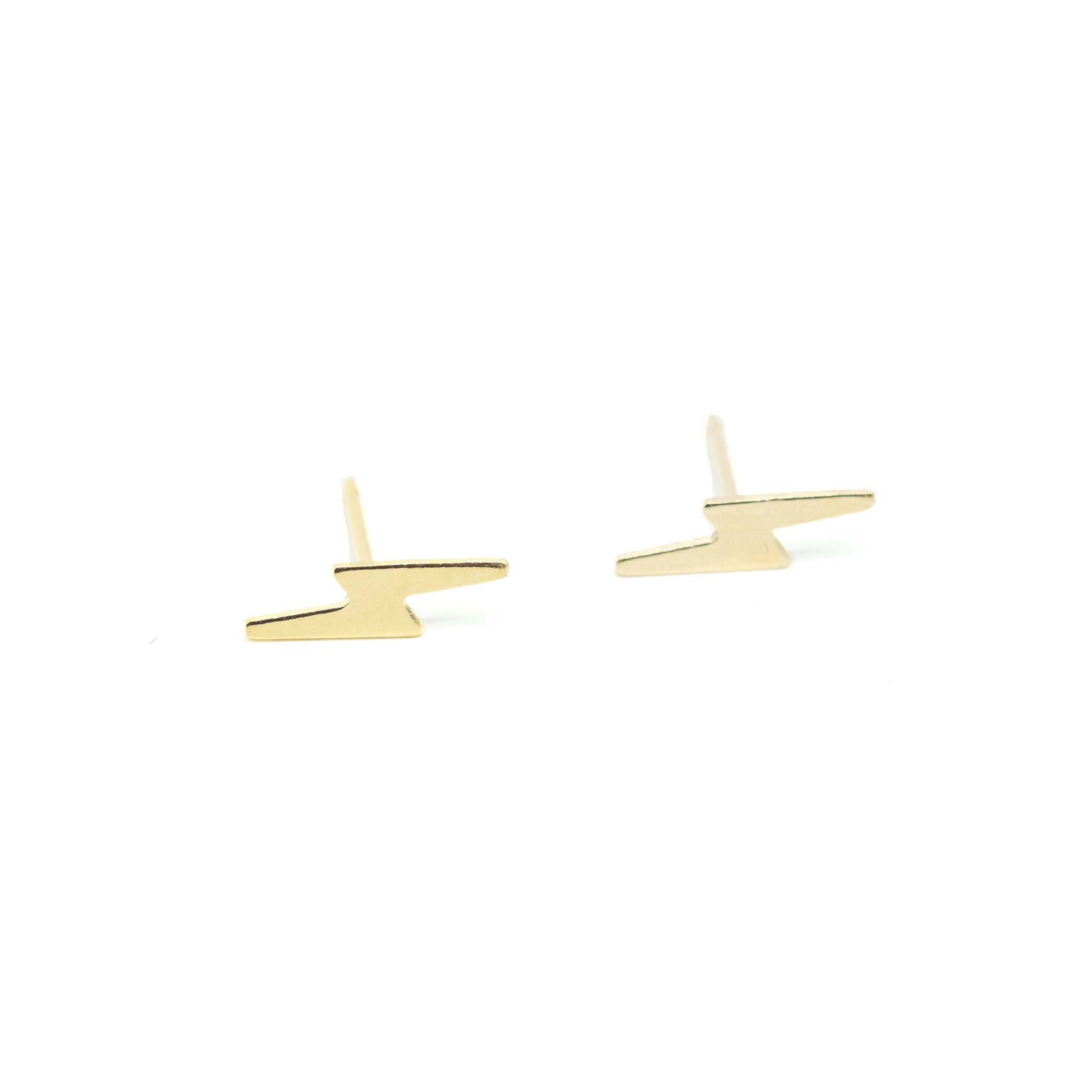 Lightning Bolt Earrings Dainty Studs 14k Gold Filled