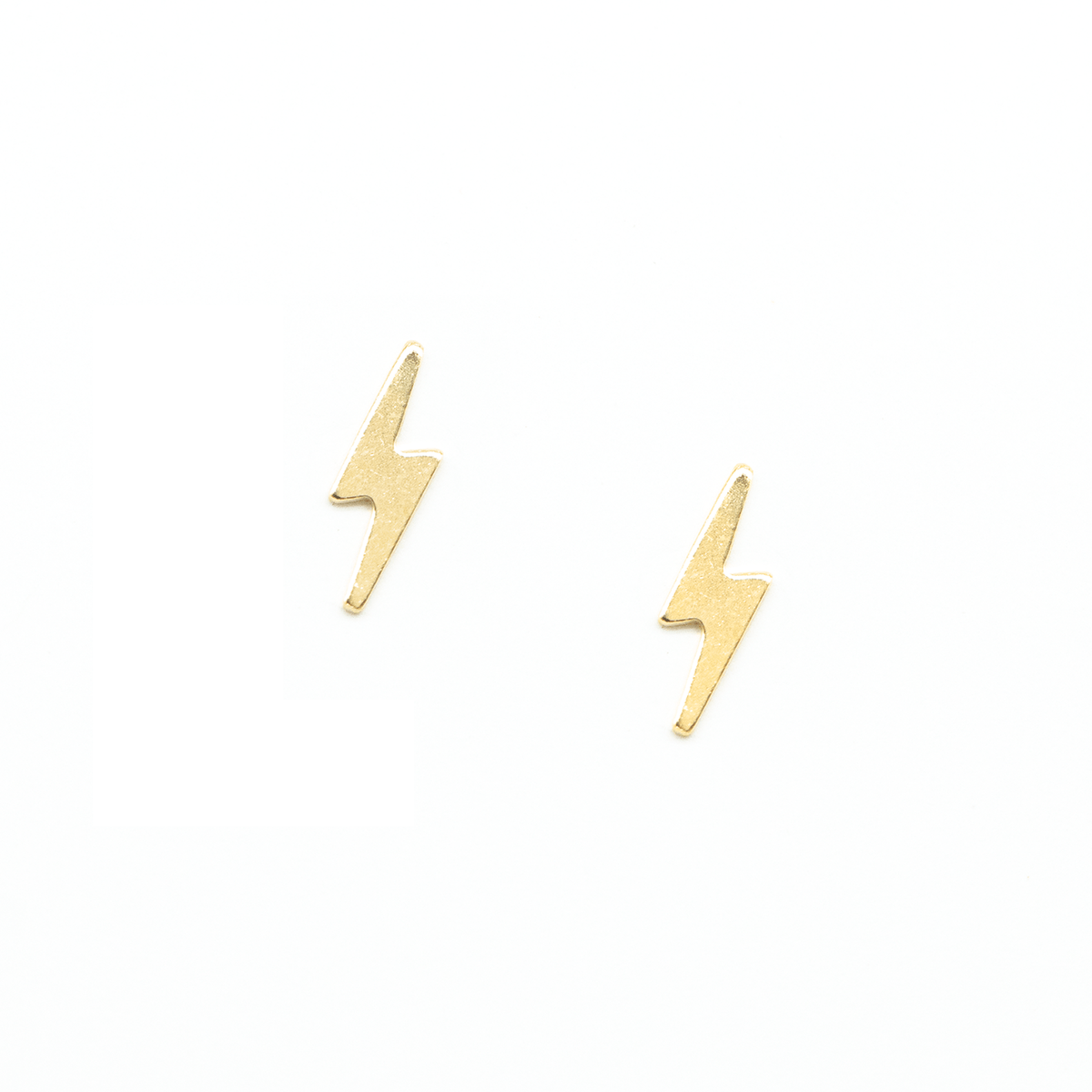 Lightning Bolt Earrings Dainty Studs 14k Gold Filled