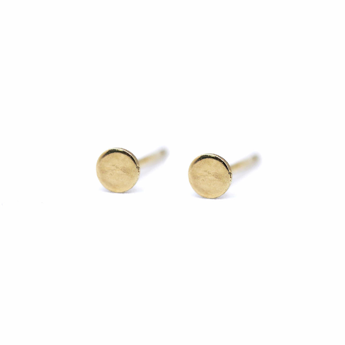 Tiny Gold Dot Circle Stud Earrings Dainty Studs 14k Gold Filled