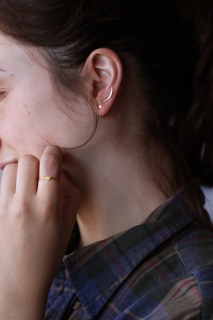 Swoop Climber Post Earrings Dainty Studs