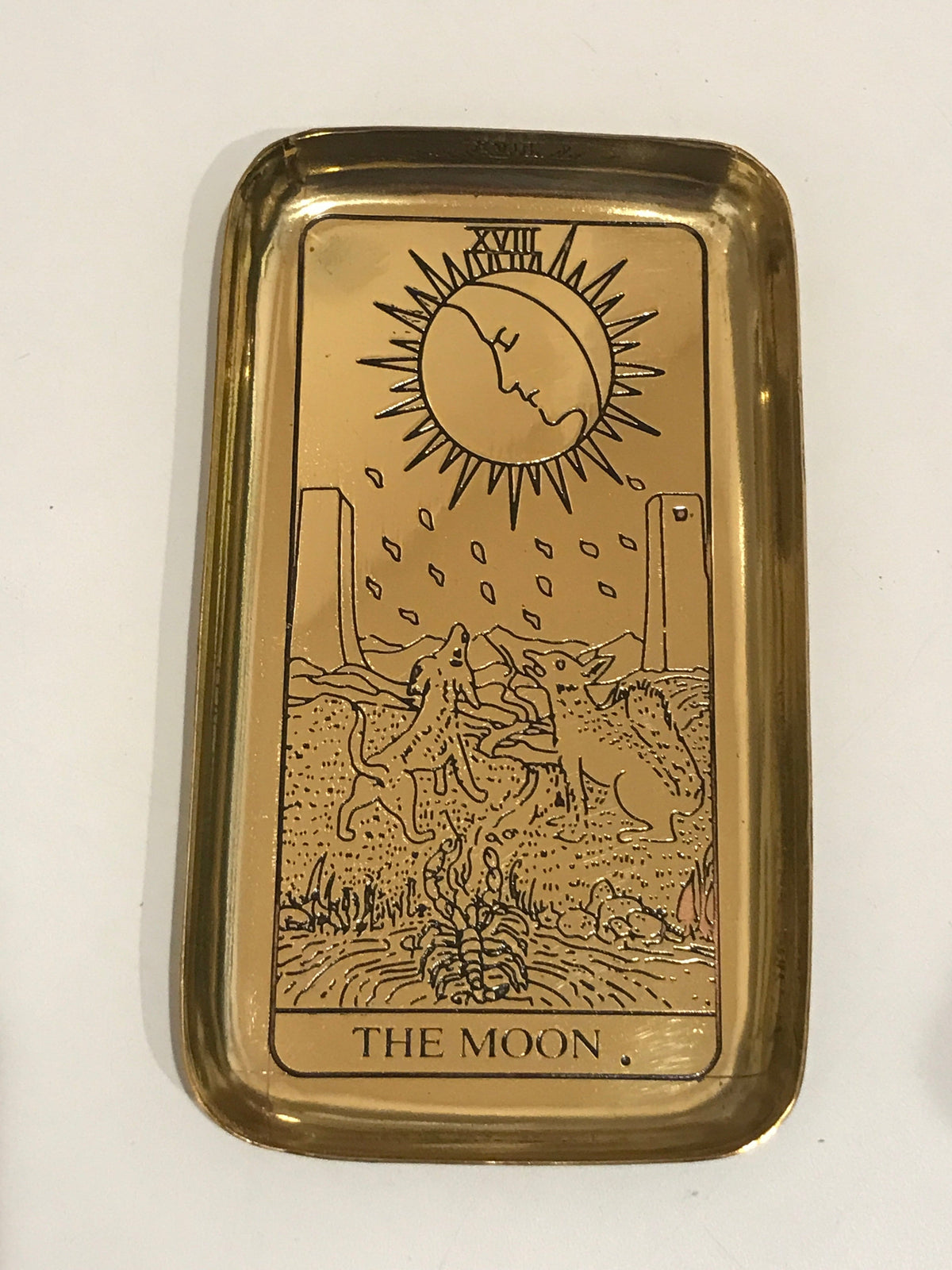 Brass Tarot Tray (Sun/Moon) (POS) Dainty The Moon