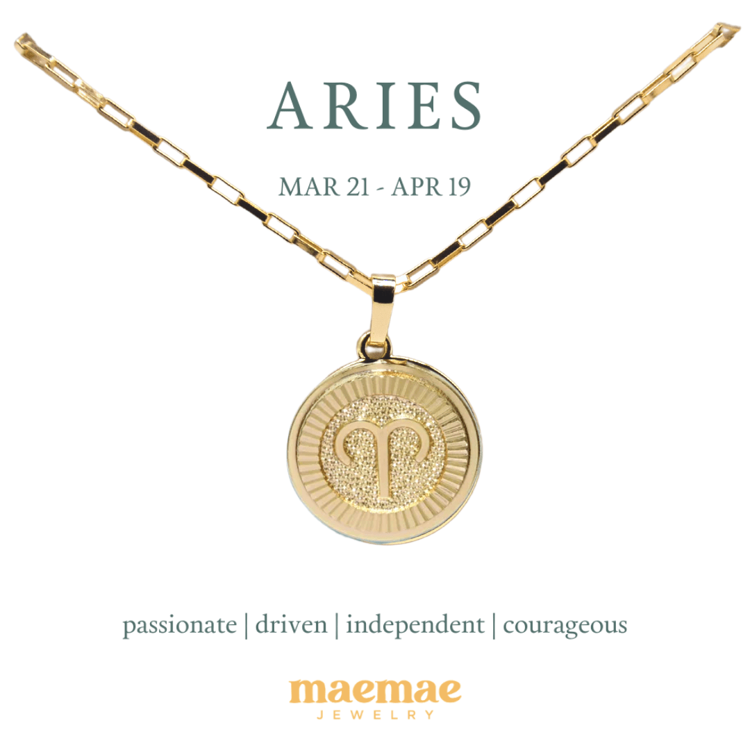 Zodiac Medallion Necklace Dainty Zodiac Medallion Necklace | Gold Filled Jewelry | Zodiac Symbols