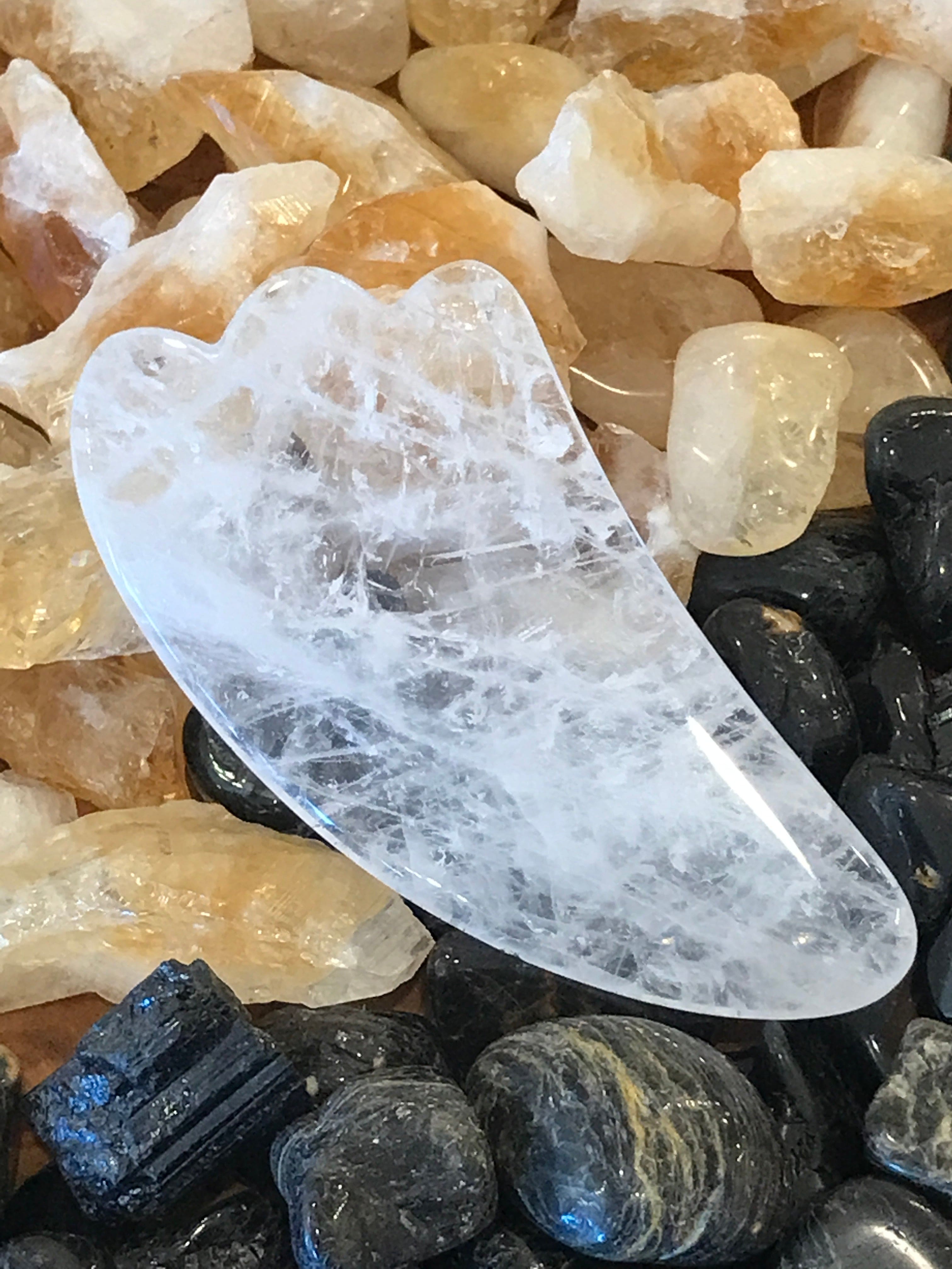 Premium Cut Gua Sha Dainty Health + Wellness Clear Quartz