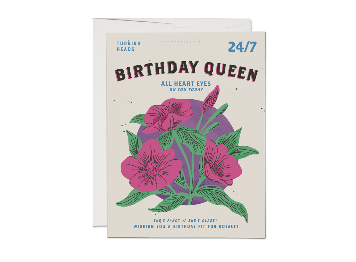 Birthday Queen Card Dainty Birthday Queen Card | Birthday Card | Floral | Queen