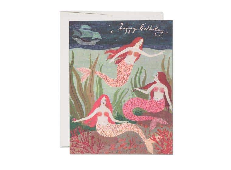 Mermaids Birthday Card Dainty Greeting Cards